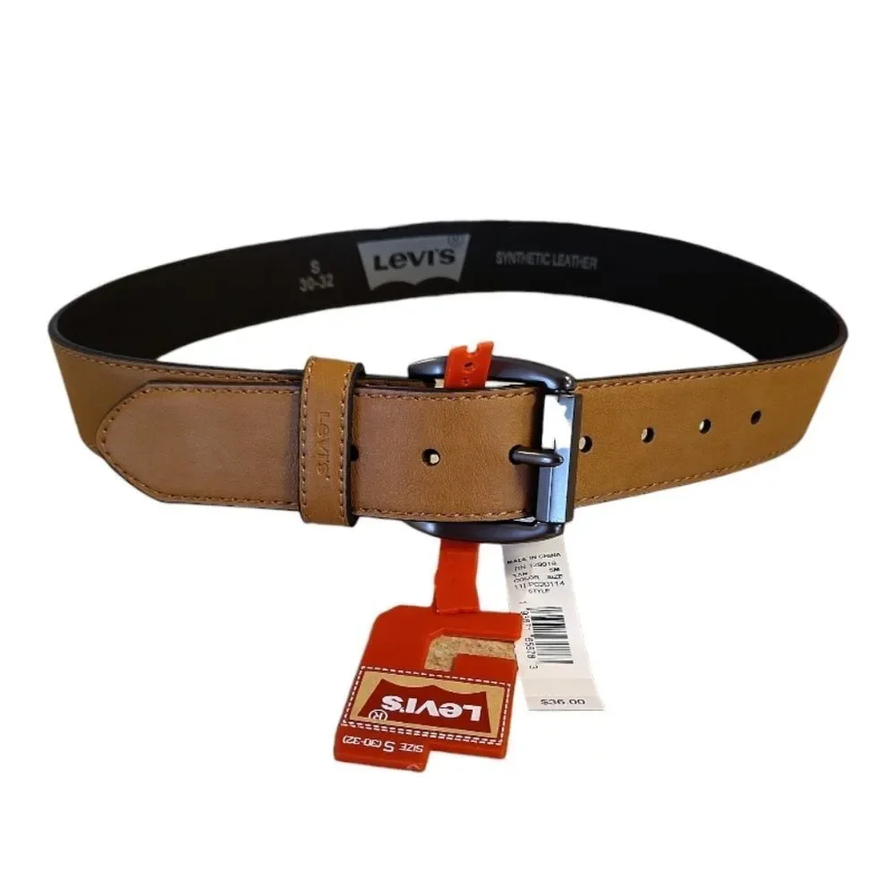 Levi's Tan Synthetic Leather Belt NWT Mens Small SZ 30- 32